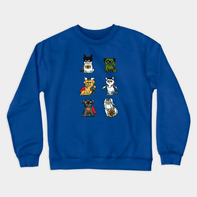 Superhero Puppies Crewneck Sweatshirt by huebucket